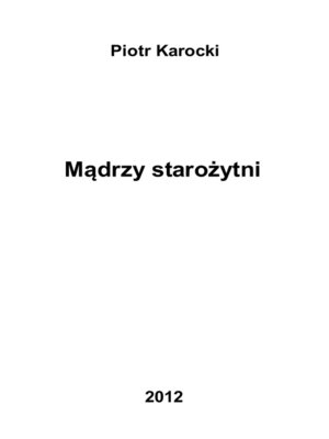 cover image of Mądrzy starożytni